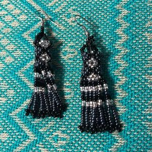 Handmade seed bead earrings from Peru. BRAND NEW- Never worn
